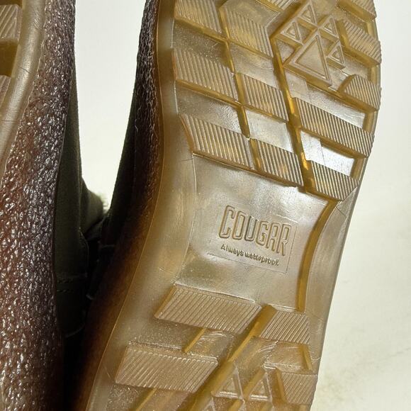 Cougar Broom Winter Ankle Boot Women's 7 Olive Green Suede Pull On Side Zip - Picture 9 of 11